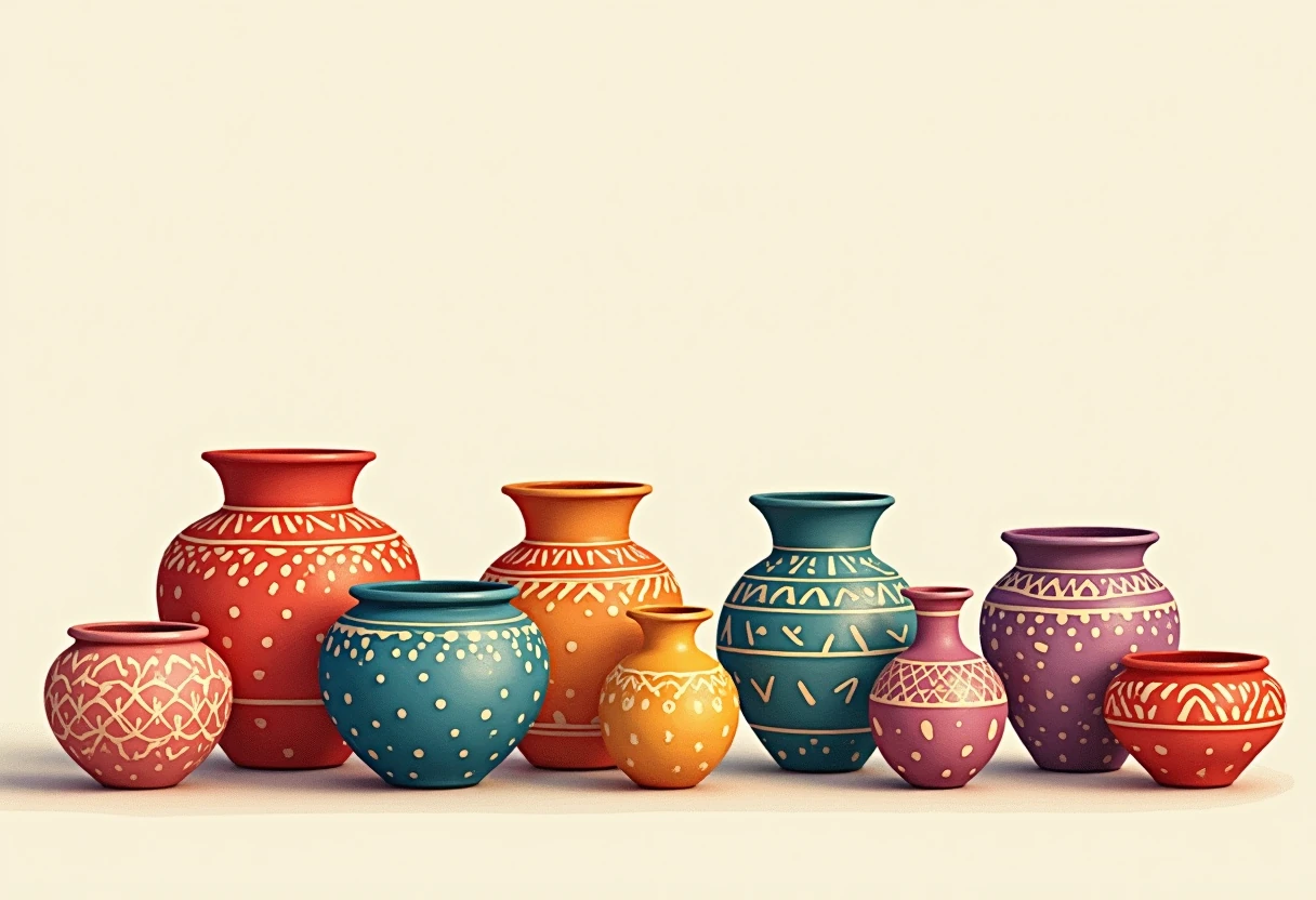 Różnorodność kolorów i wzorów donic ceramicznych