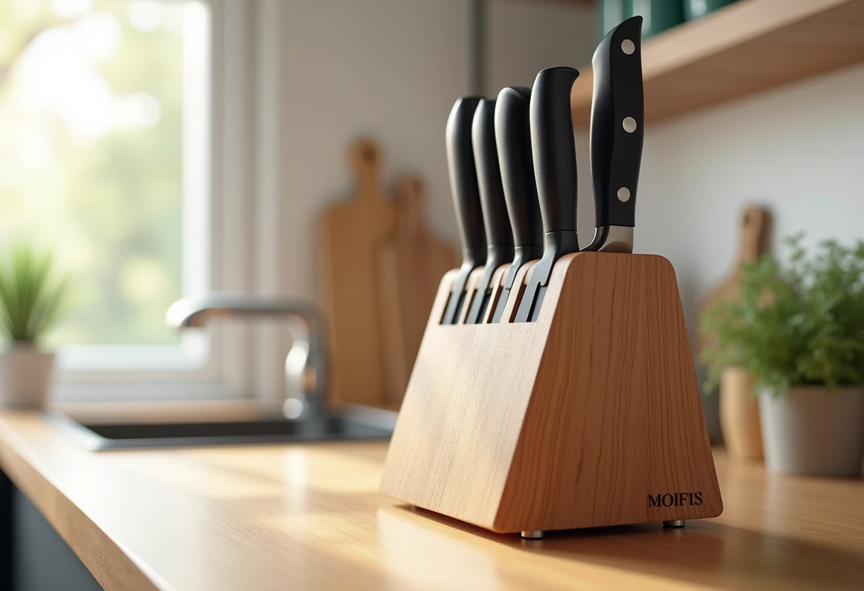 Bloki na noże z wypełnieniem pręcikami z tworzywa 