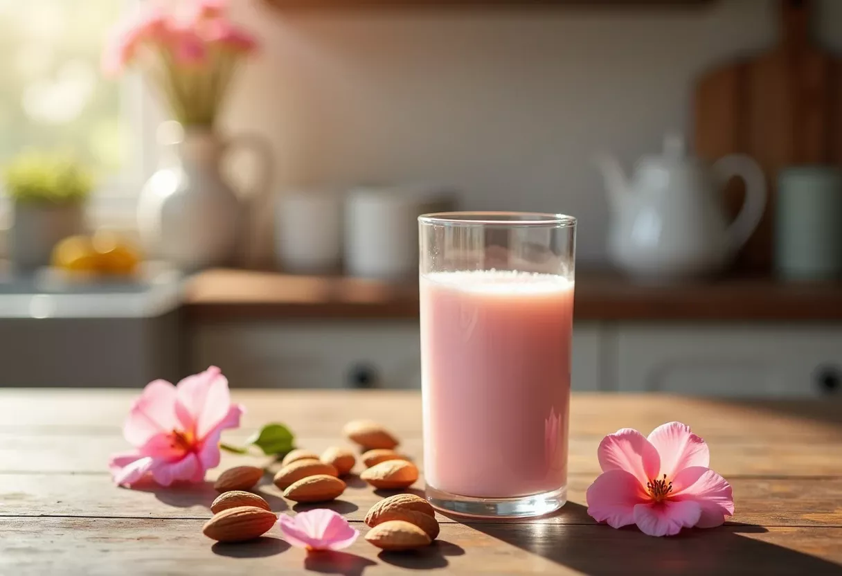 Różane mleko migdałowe – smak i aromat w domowym w